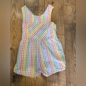 EUC The Beaufort Bonnet Company Romper in Old Preston Plaid, Size 6